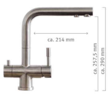 Carbonit Vario Küche Einbau Wasserfilter 3-Wege-Armatur Alvito