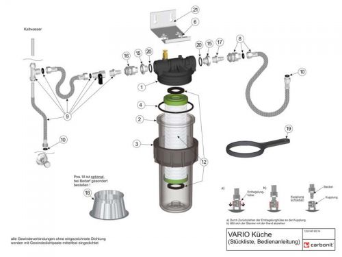 Carbonit VARIO-HP Cuisine filtre à eau sous évier, 269,00 €