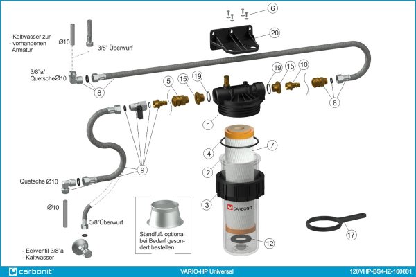 Carbonit Vario-HP Universal (Variante A) Anleitung Wasserfilter